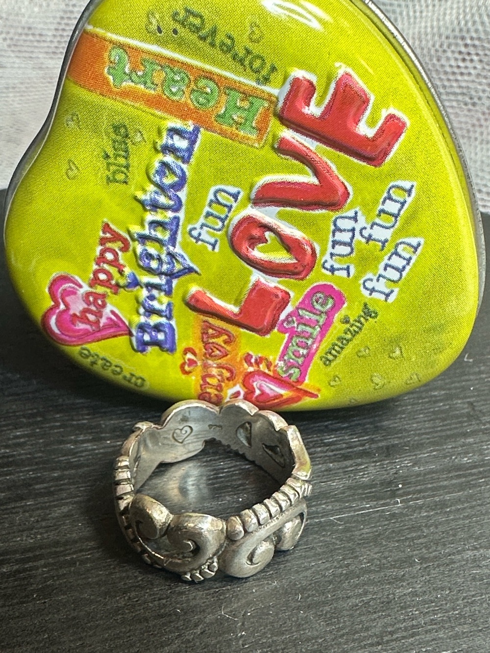 Brighton ring silver vintage with mini tin 7 925
